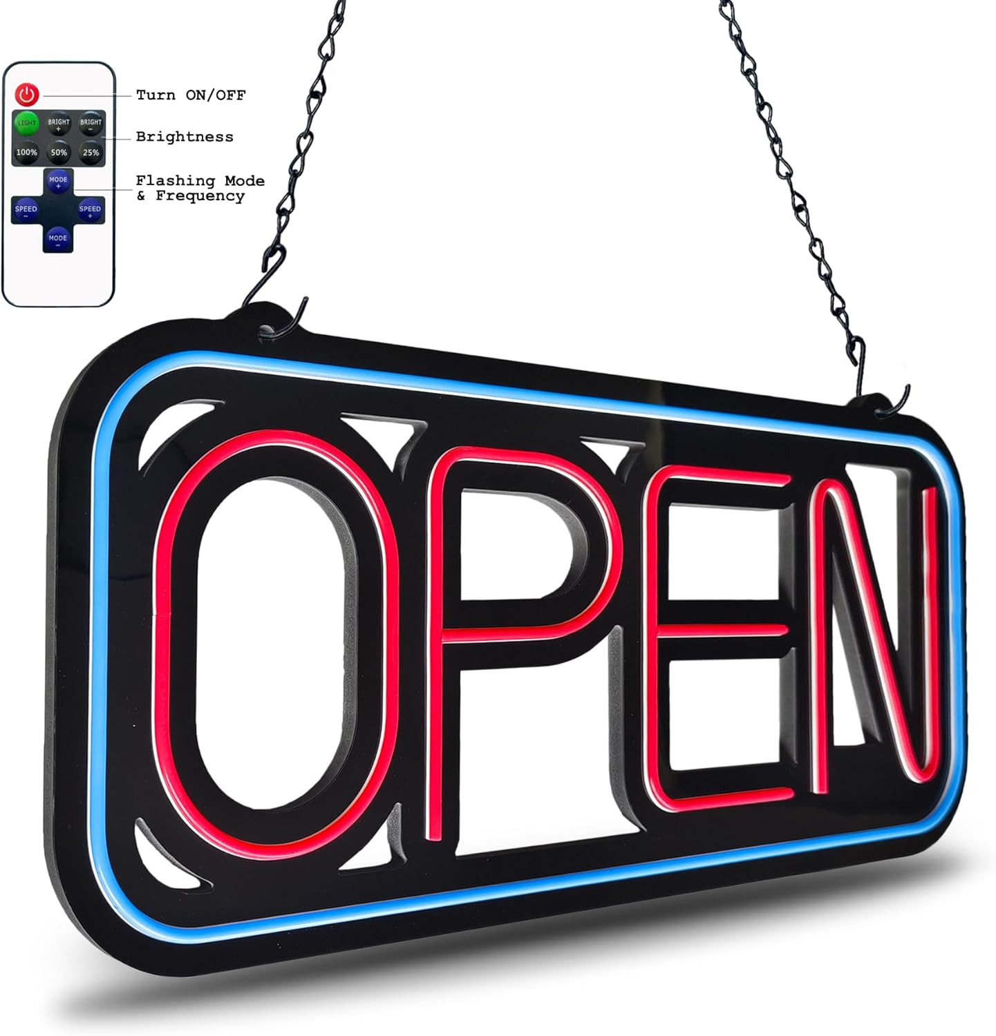 Open Signs for Business,32X16 Inch Large Bright Open Sign Neon Led