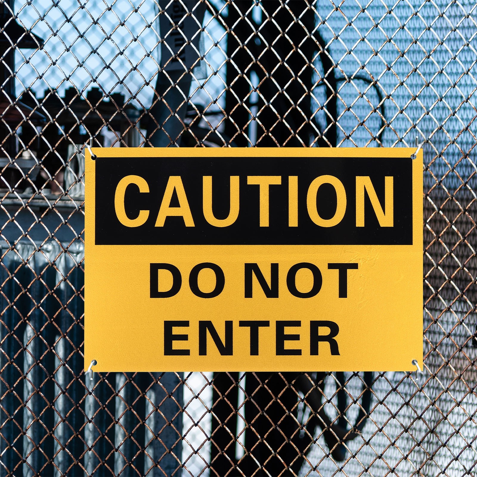 2 Pcs Caution Do Not Enter Sign, 12 x 8 Inch & Aluminum
