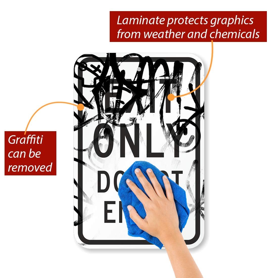 Exit Only Do Not Enter Sign Aluminum Black On White Wall Panel 12×18 Inch K6612