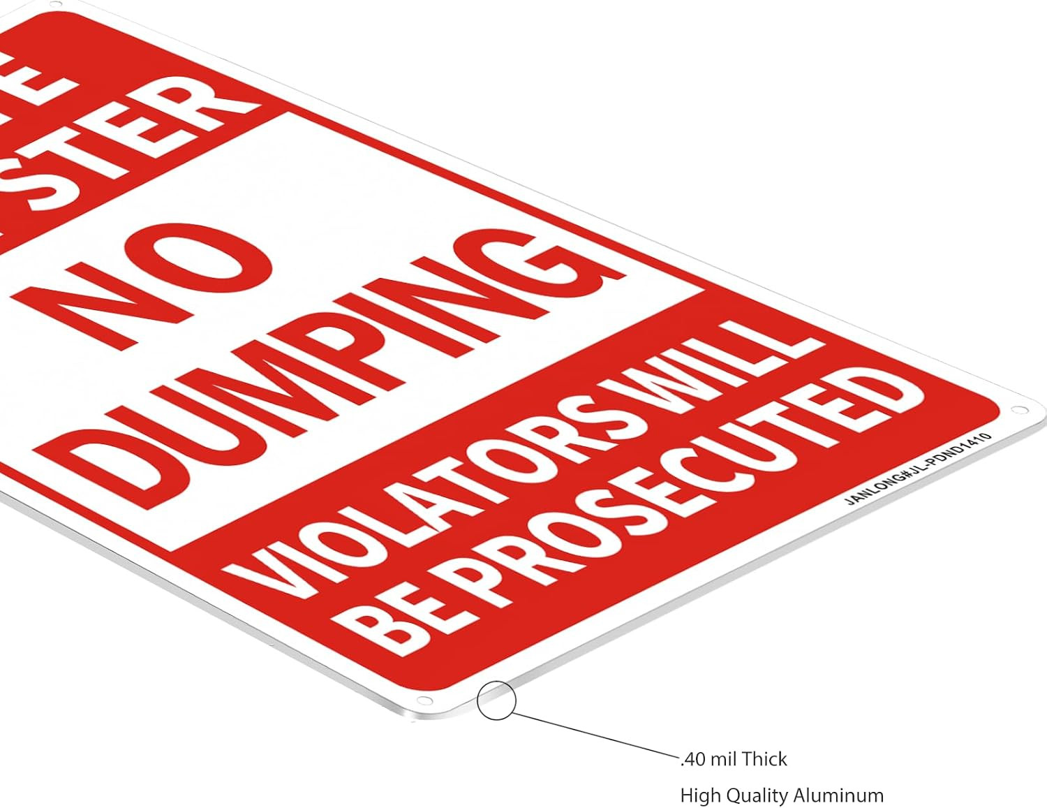 2 Pack Private Dumpster- No Dumping Sign, 14″X 10″ Aluminum No