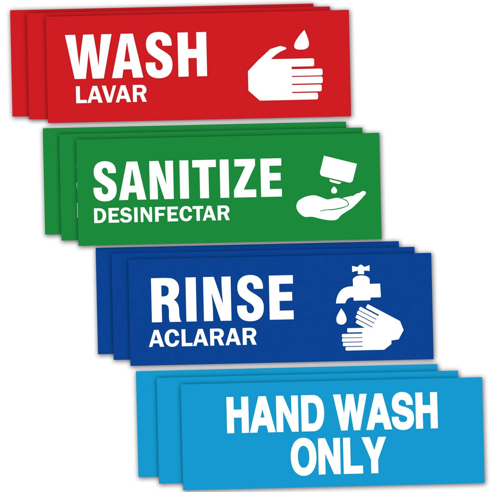 12PCS Wash, Rinse, Sanitize Sink Labels â€“ Waterproof Stickers for Commercia…