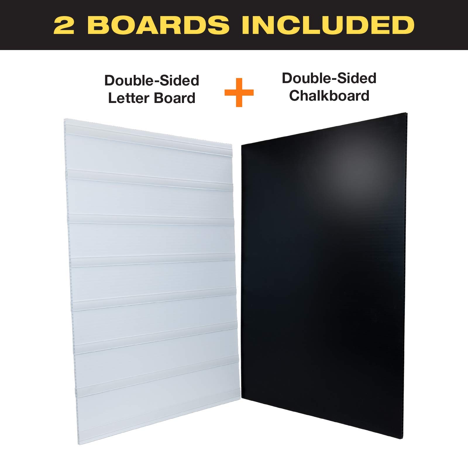 24×36 Inch Swinging Sidewalk Sign 792 Letters Double Sided Black Board
