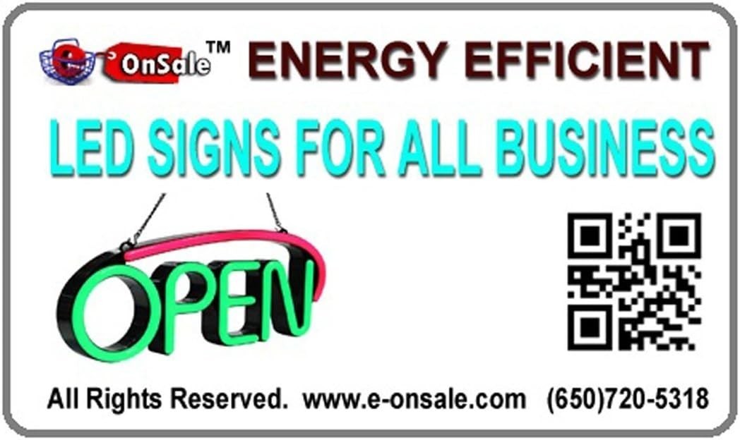 Jumbo 24″ x 13″ LED Neon Sign with Motion – “Open” Red/Blue