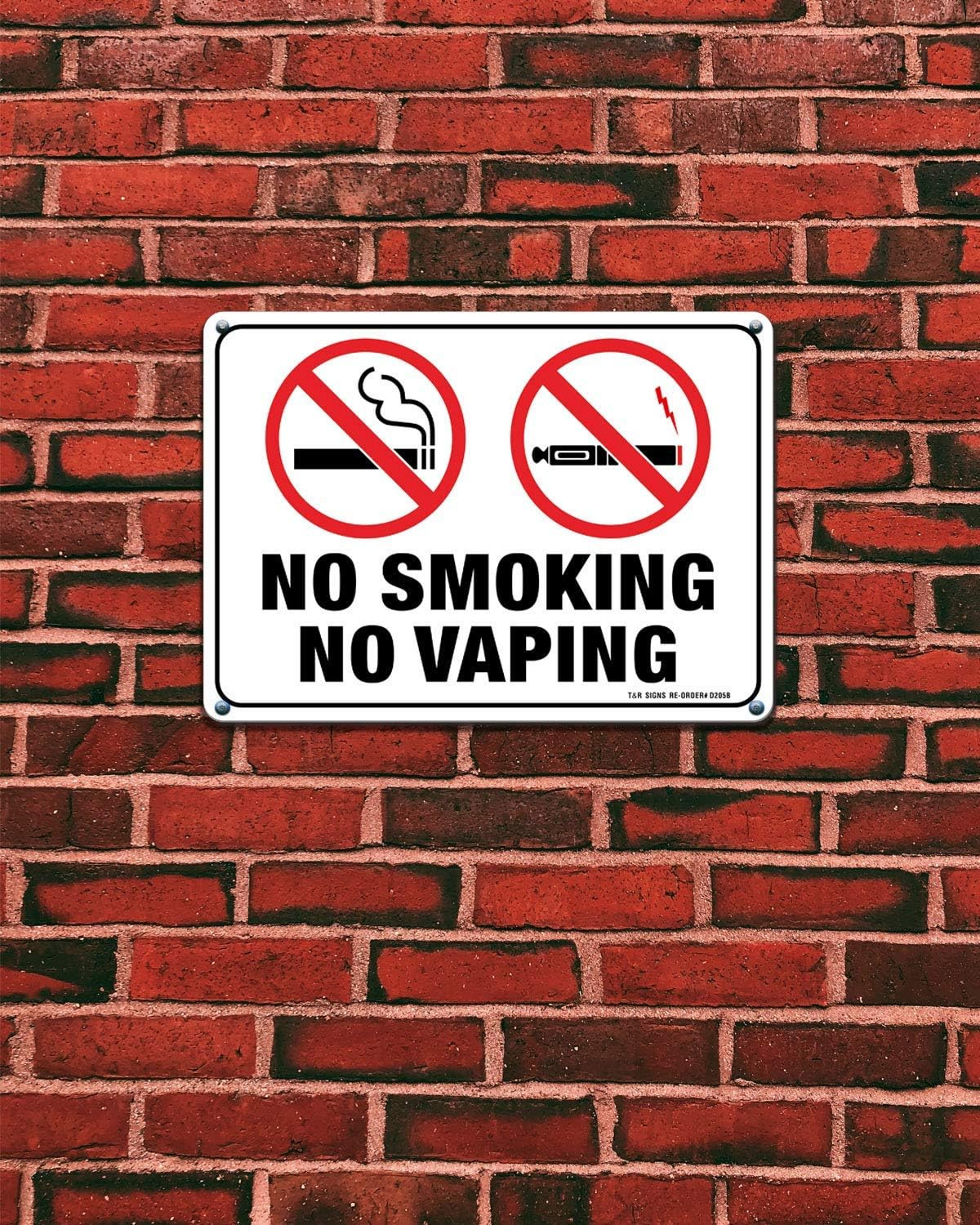 No Smoking No Vaping Sign – 2 Pack – 10 x 7 Inches Rust Free .040 Aluminum – UV