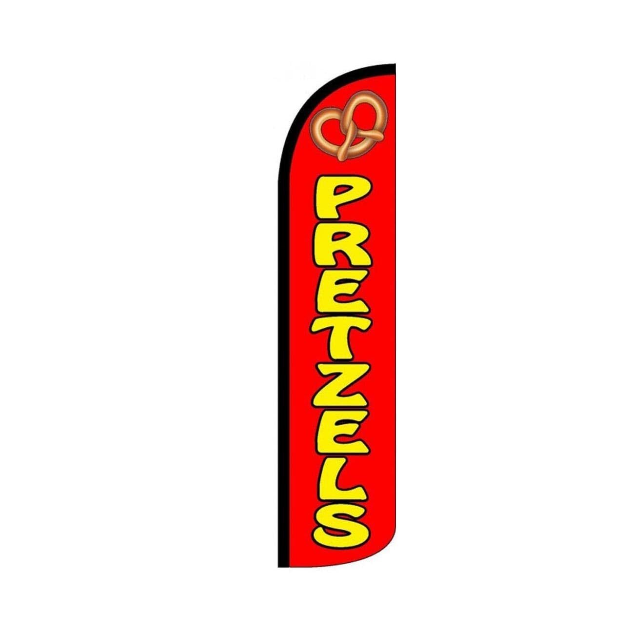 Soft Pretzels Swooper Flutter Feather Flag | 3ft W x 11.5ft Tall