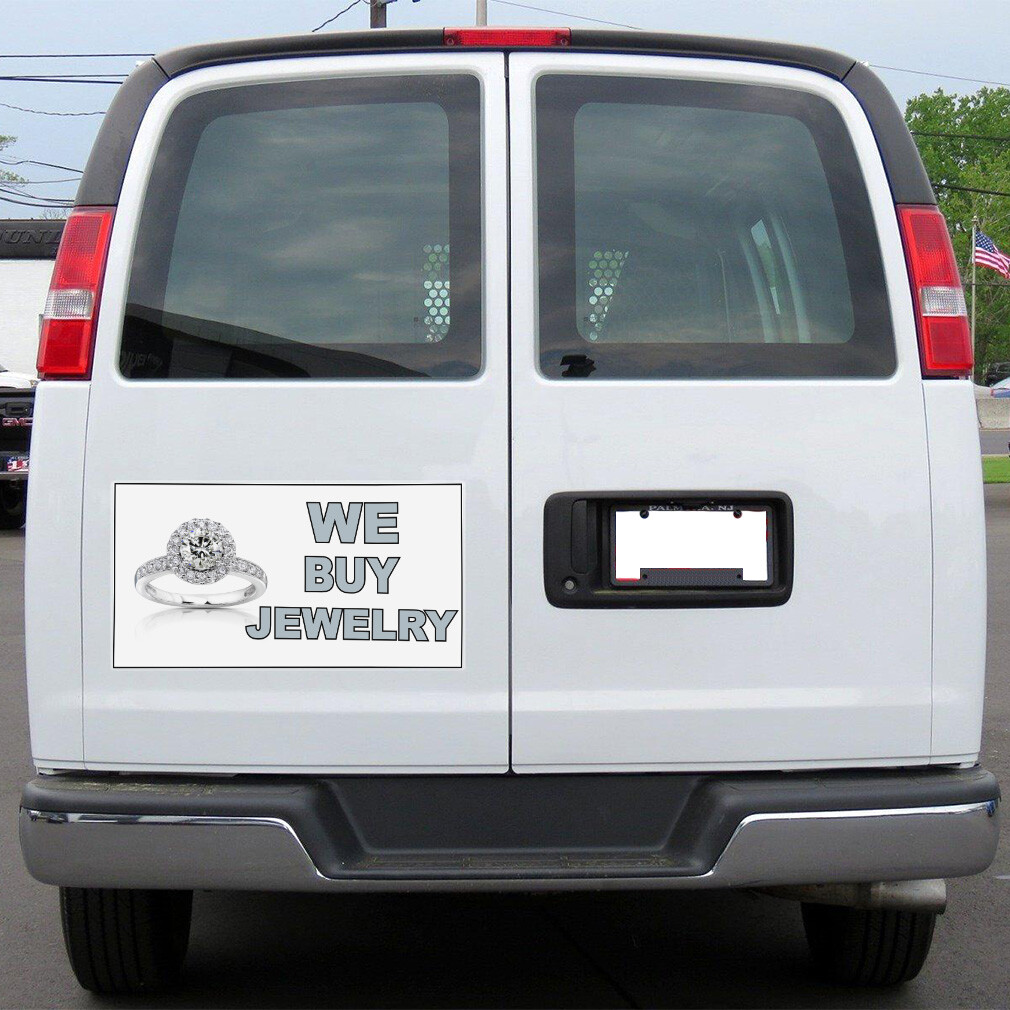 Car Magnet Set of 2 We Buy Jewelry Business Car Advertising Industrial Sign