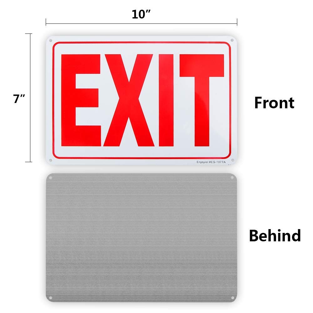 2-Pack Exit Sign 10″x 7″ .04″ Aluminum Reflective Sign Rust Free Aluminum-UV …