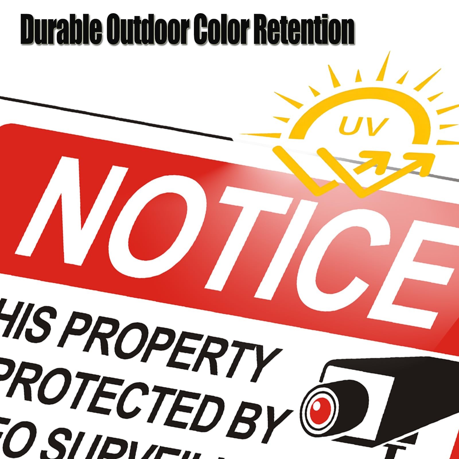10×7 Inch .040 Aluminum Reflective Home Video Surveillance Security Sign 4 PCS