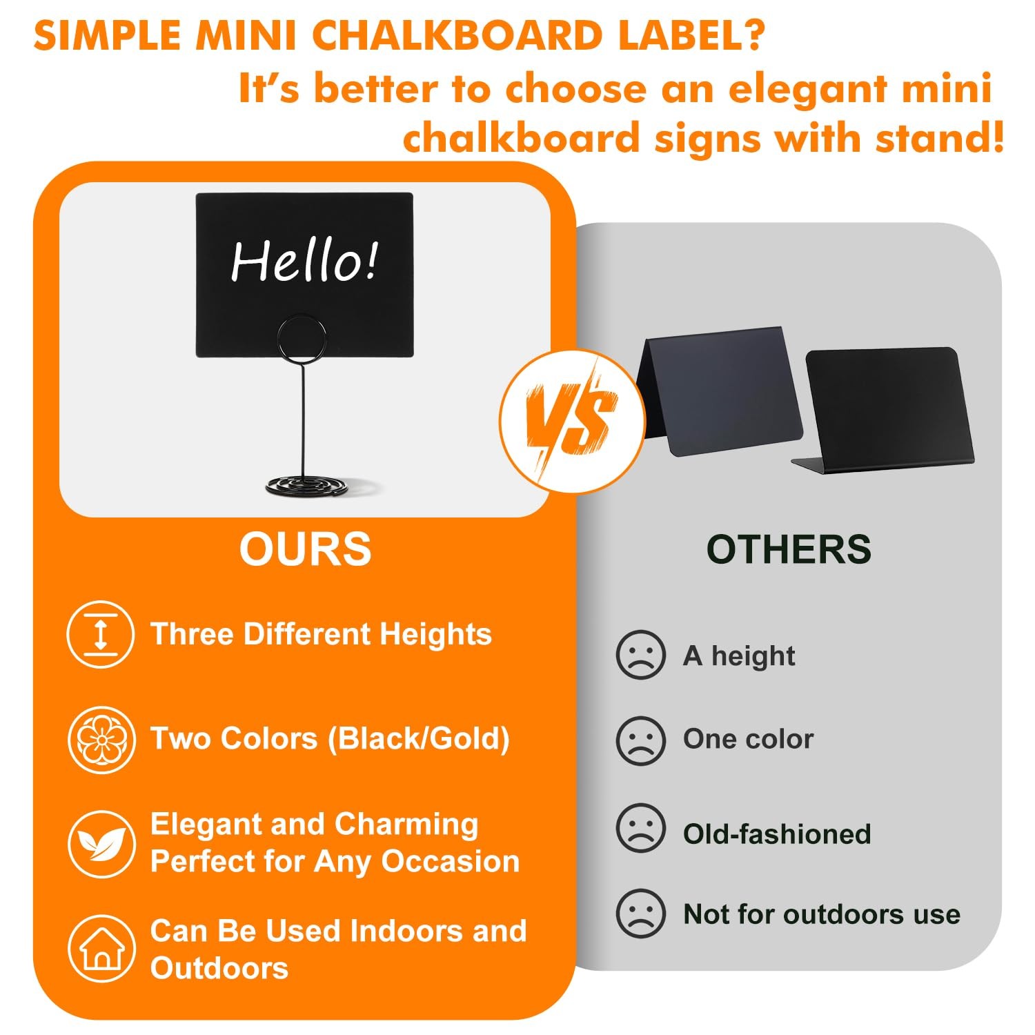 30 Pack Mini Chalkboard Signs with Table Number Holders, 4×3 inch Small Chalk…