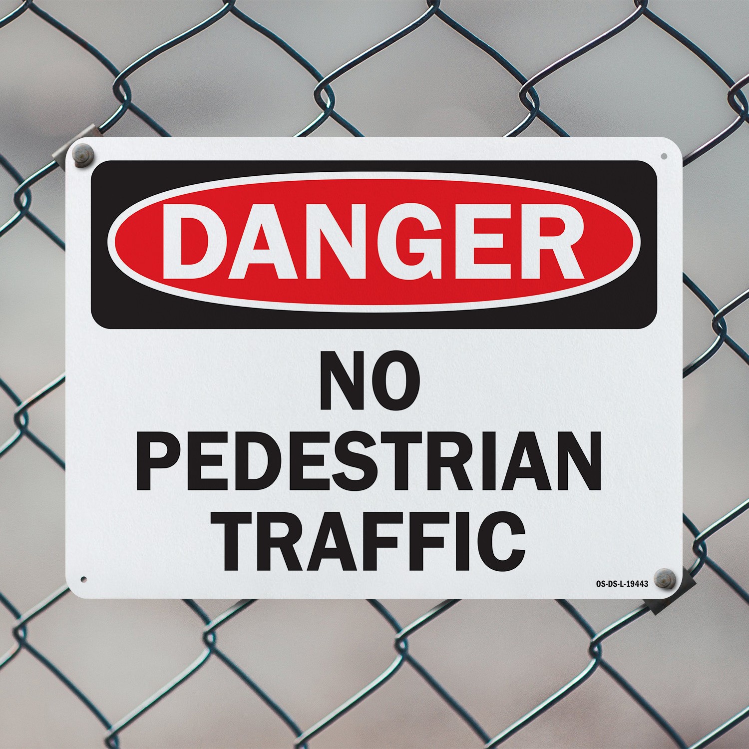 No Pedestrian Traffic OSHA Danger Sign Metal, Plastic, Or Decal – 5 or 10 Pack