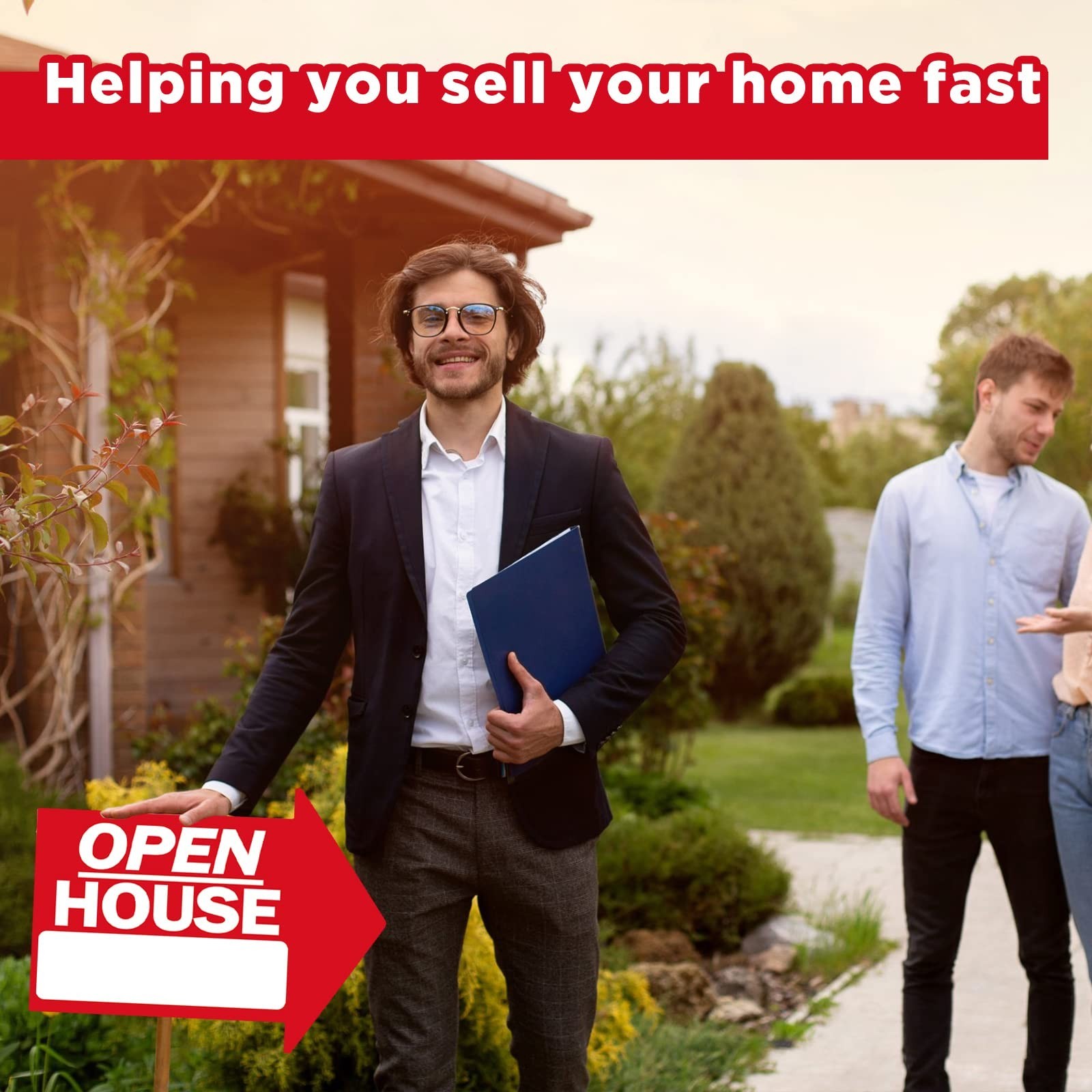 14 Pcs Open House Signs Double-Sided 18×24 Inch Arrow Directional Yard Signs