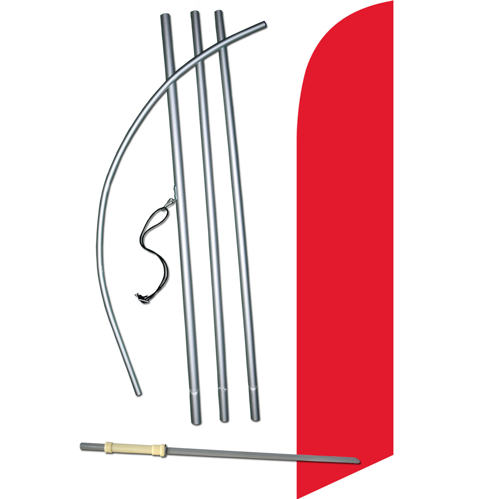 Solid Red Swooper Flag Kit