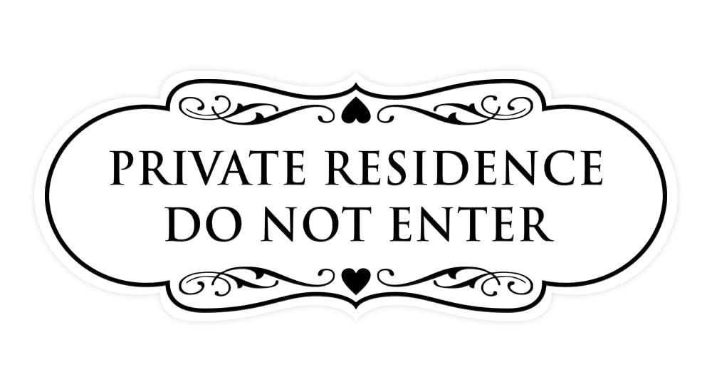 1 PCS Large White Designer Private Residence Do Not Enter Sign Home Security