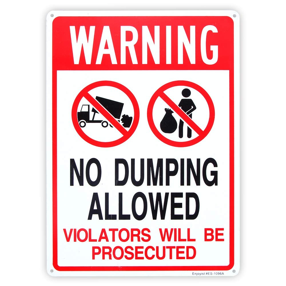 No Dumping Allowed – Violators will be Prosecuted Sign, 14″x 10″ .04″ Aluminum R