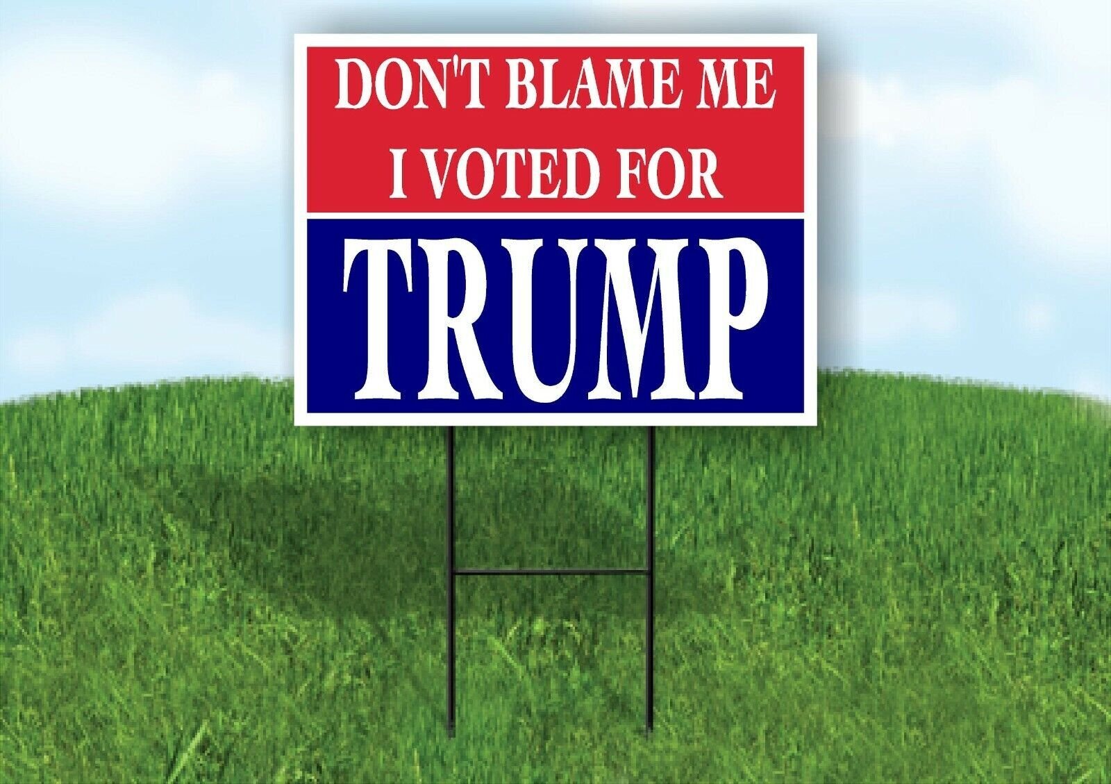 DON’T BLAME ME VOTED TRUMP RED BLUE Yard Sign with Stand LAWN SIGN