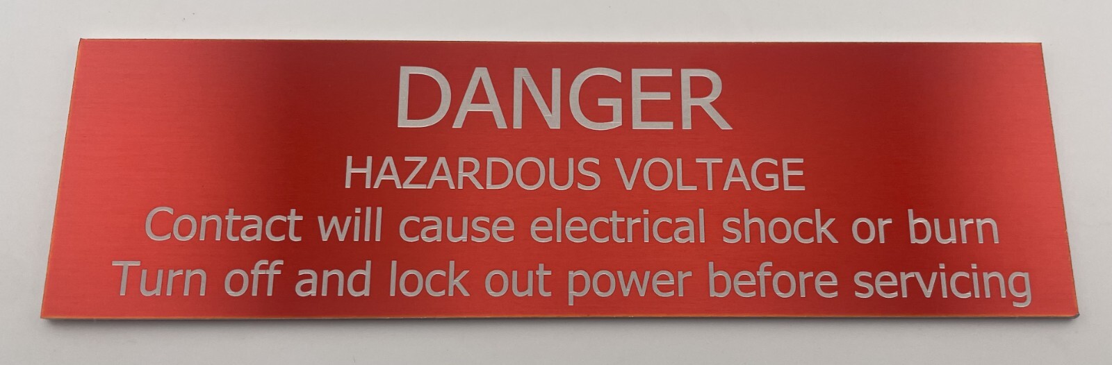 Danger Hazardous Voltage Warning Sign-Electric Shock Risk-Safety Label Tag 6″x2″