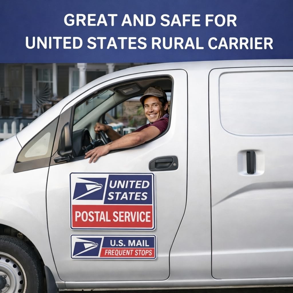 (3 Pack) Reflective U.S. Mail Delivery Magnetic Signs for Rural Carrier – 2