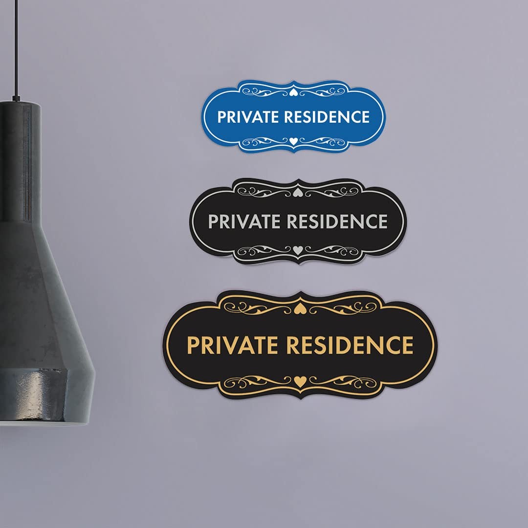1 Pack Medium Black Gold Designer Private Residence Sign Home Security