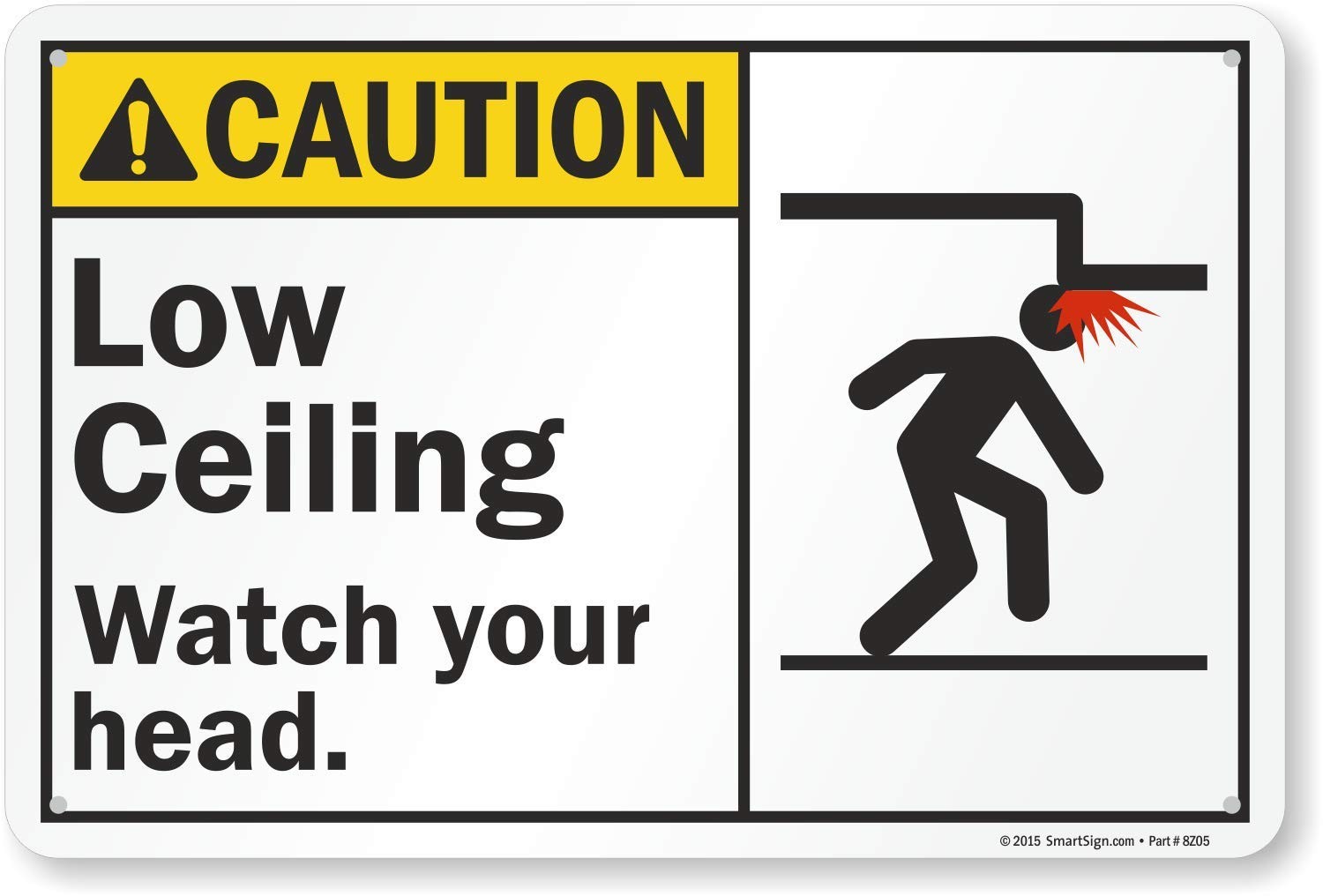 1 PCS 12×18 Inch Caution Low Ceiling Watch Your Head Sign Aluminum Metal