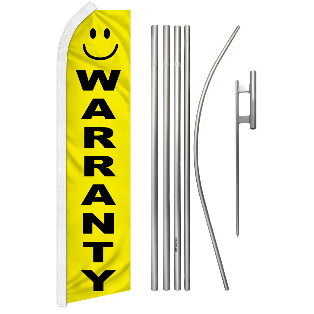 Warranty Advertising Swooper Feather Flutter Flag Pole Kit Dealership