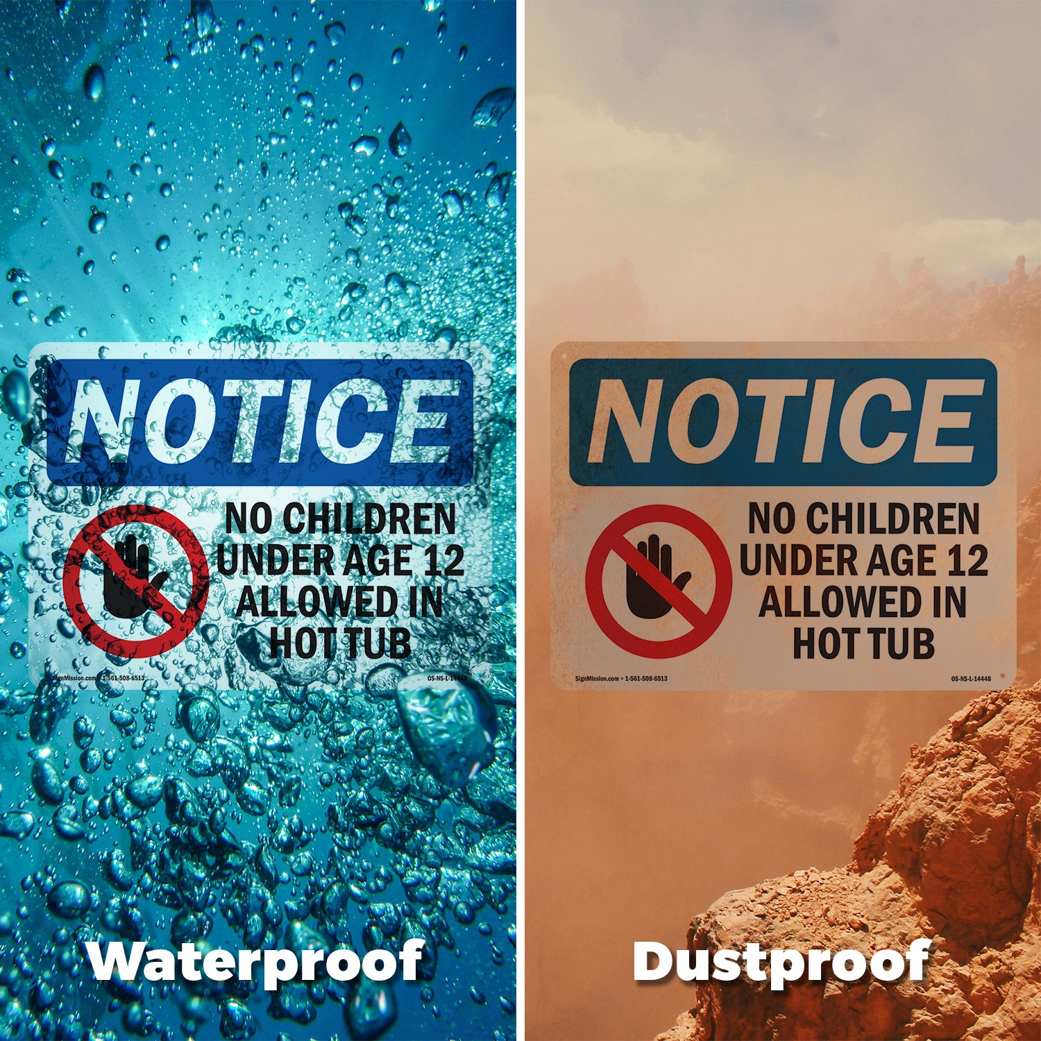 No Children Under Age 12 Allowed OSHA Notice Sign Metal, Decal – 5 or 10 Pack