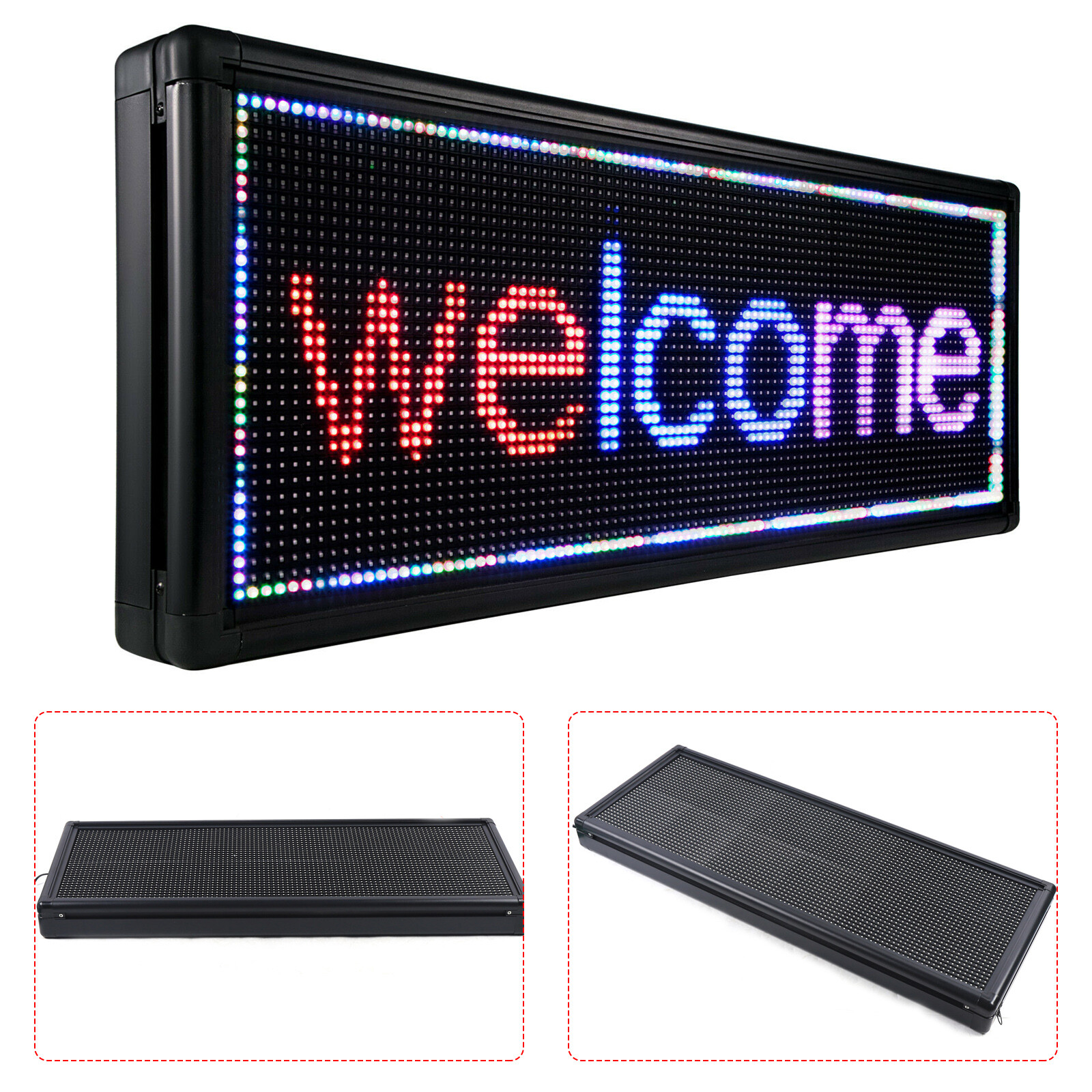 LED SIGN 3-COLOR PROGRAMMABLE LED SCROLLING MESSAGE BOARD SIGN 40“x15”