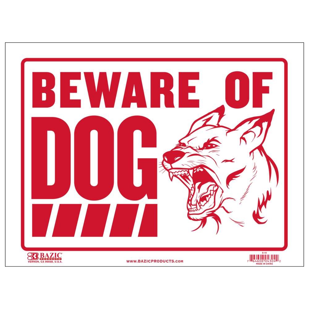 BAZIC 9″ X 12″ Beware of Dog Sign, pack of 24