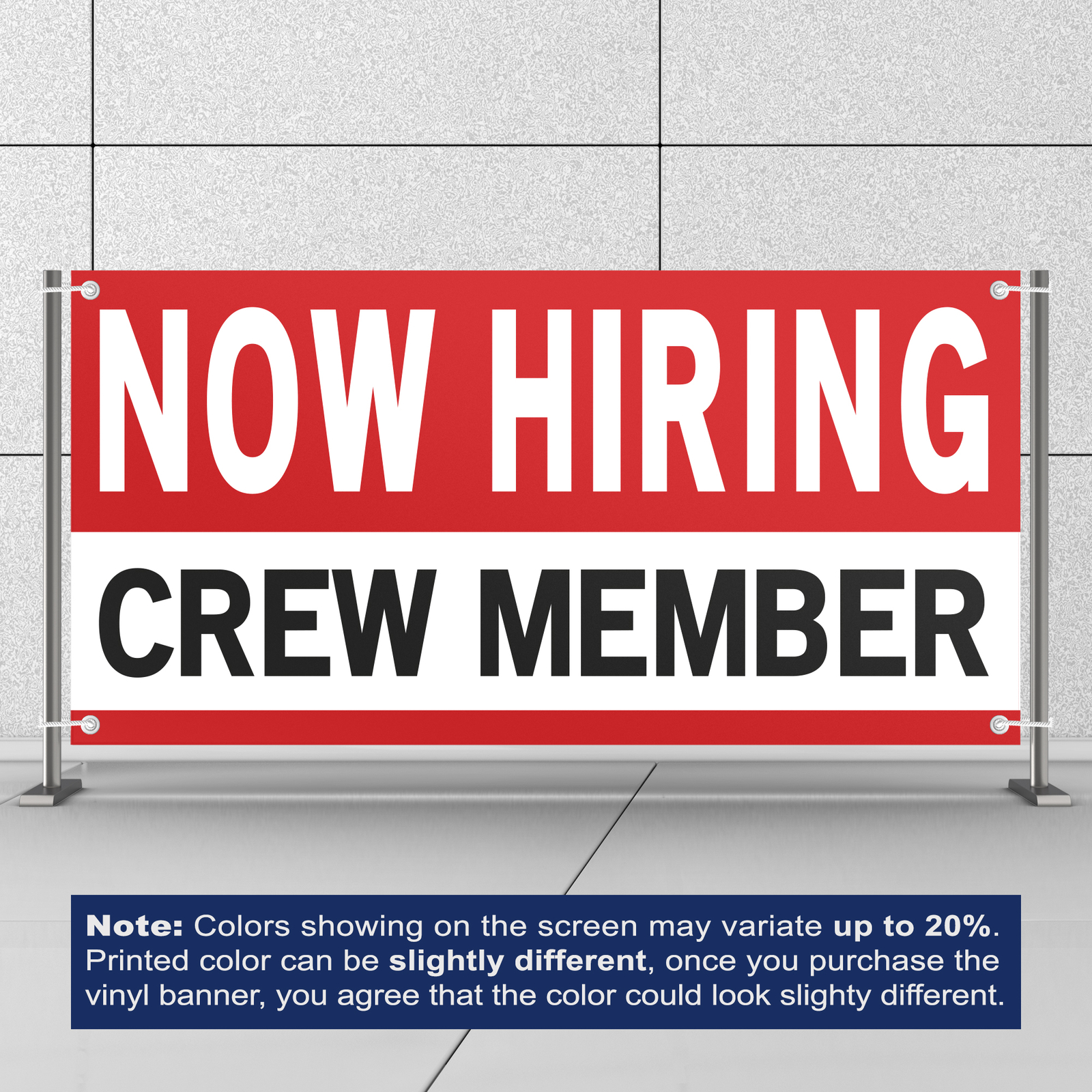 Now Hiring Crew Member 13 oz Heavy Duty Vinyl Banner Jobs Available Help Wanted
