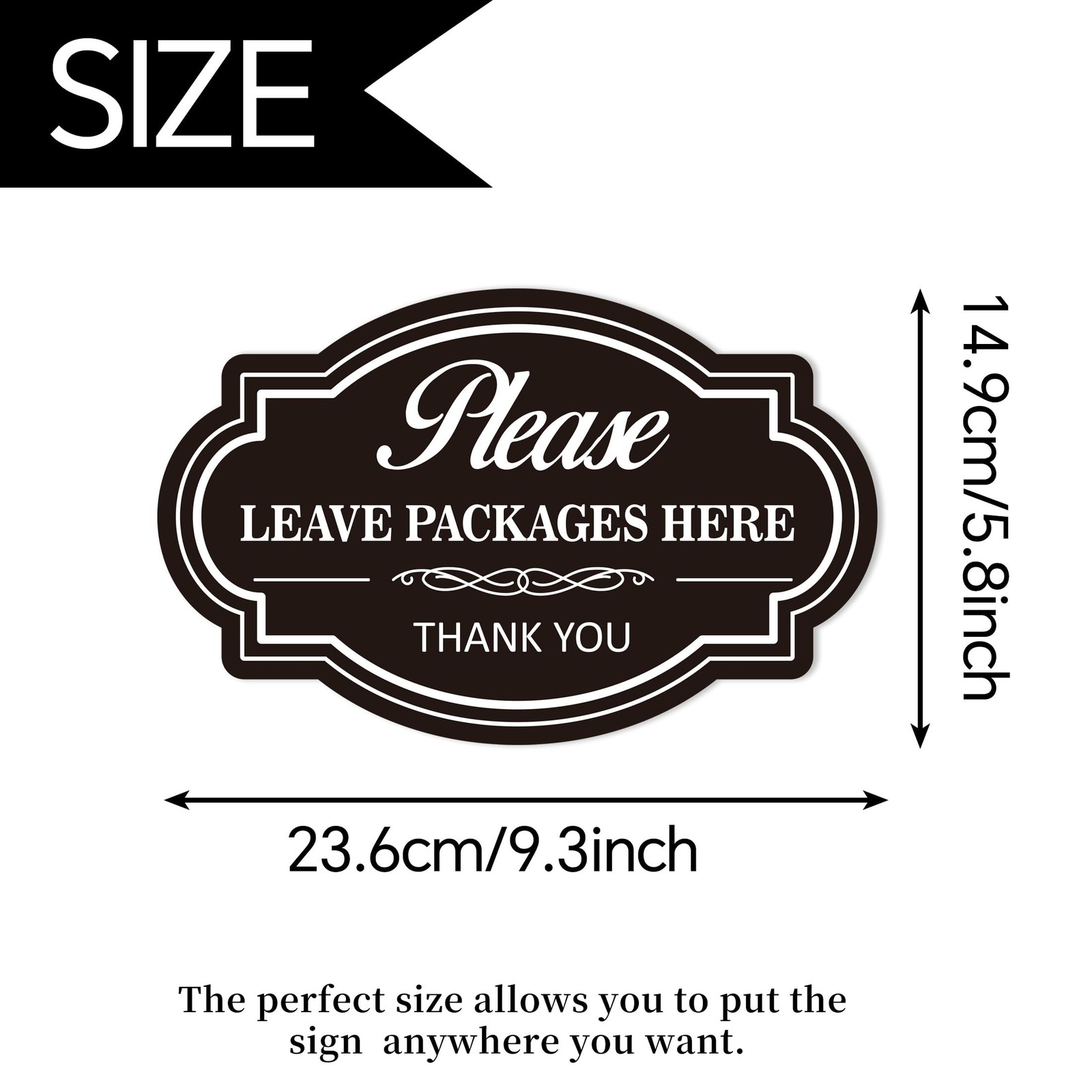 Please Leave Packages and Deliveries Here Sign，Self-Adhesive Waterproof V