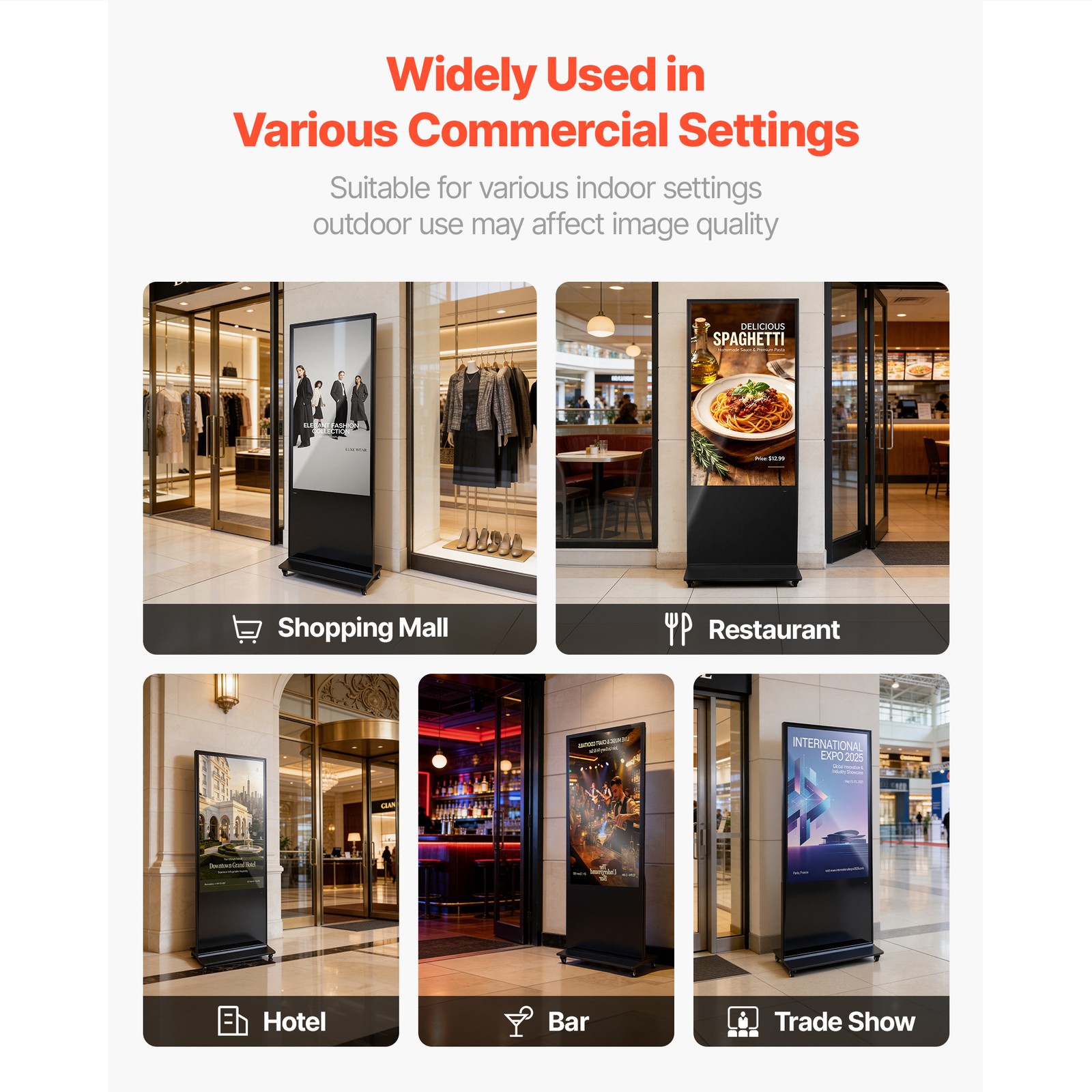 Uimoso 55 in Indoor Digital Signage Floor Display Kiosk with 4K Resolution