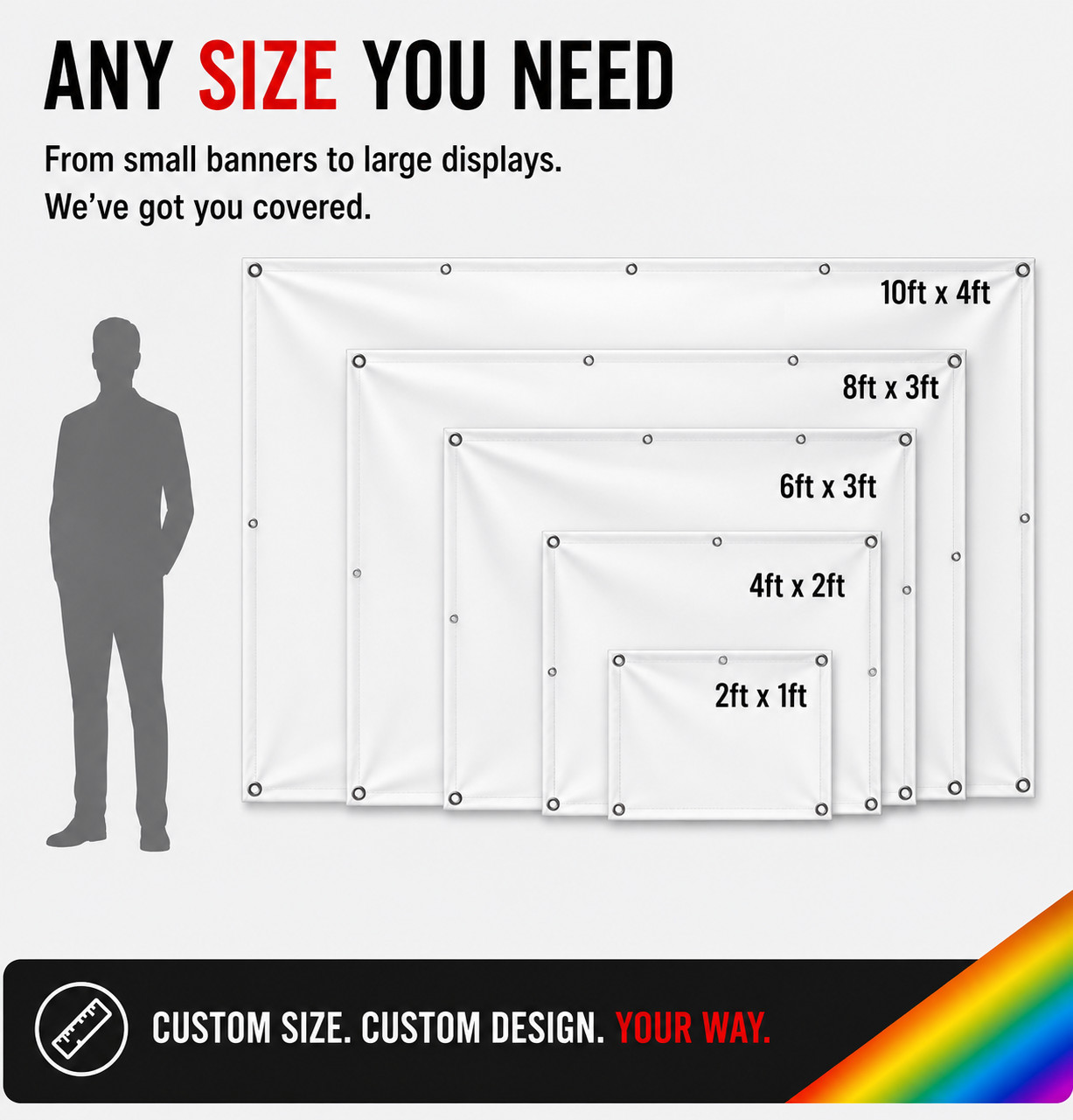 Custom Vinyl Banner Waterproof UV Resistant 13oz Heavy Duty Outdoor Sign