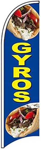 GYROS Windless Swooper Flag Feather Banner Sign 2.5×11.5 Ft bb