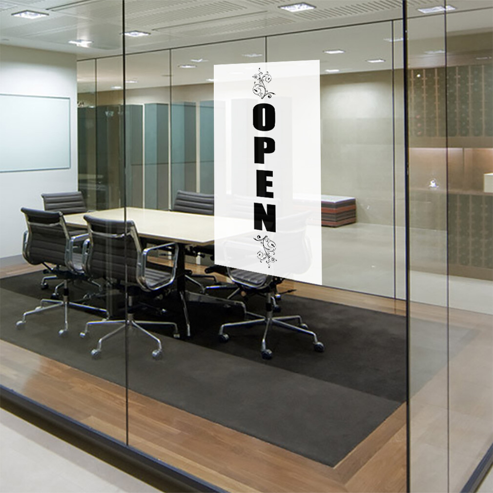 Door Decals Vertical Vinyl Stickers Multiple Sizes Open Business Advertisement