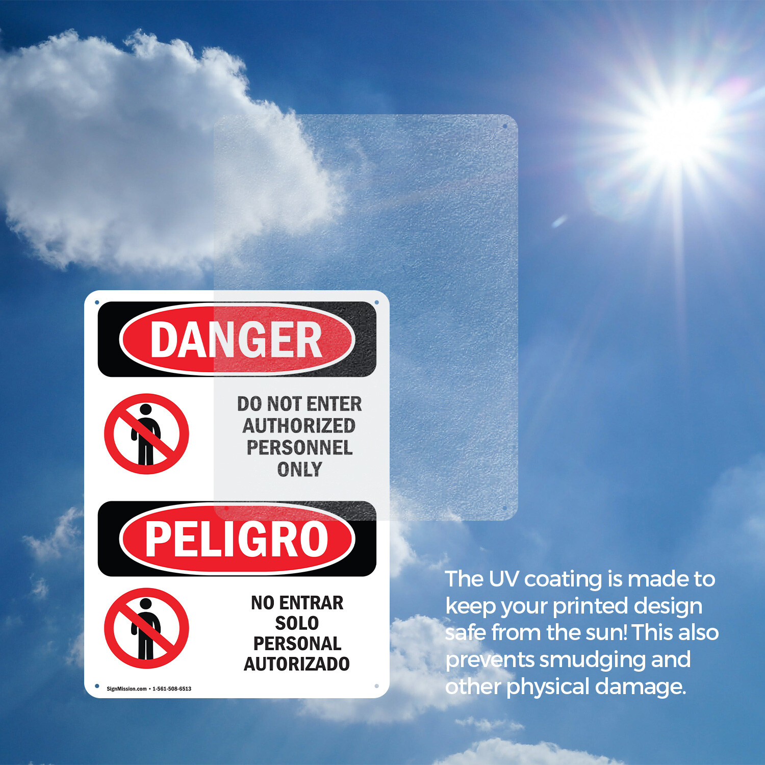 (2 Pack) Do Not Enter Authorized Only Bilingual OSHA Danger Sign Decal Metal