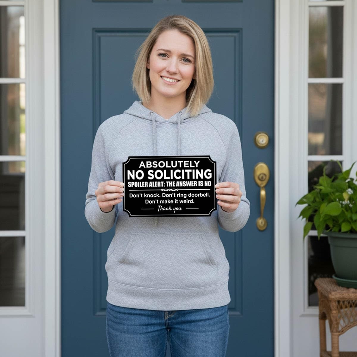 2 Pack No Soliciting Signs Weatherproof Vinyl SelfAdhesive For Home Business 8.