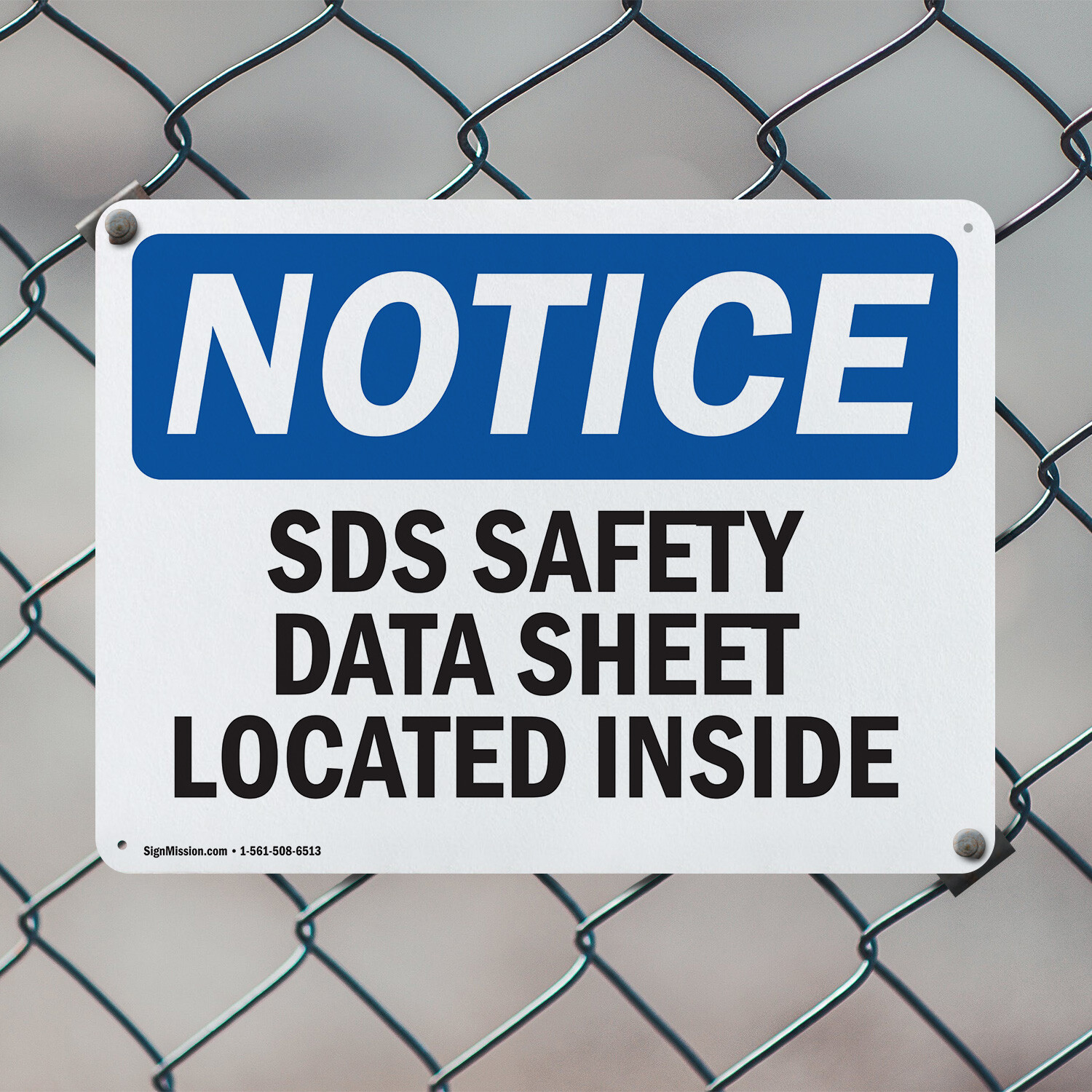 (2 Pack) SDS Safety Data Sheet Located Inside OSHA Notice Sign Decal Metal