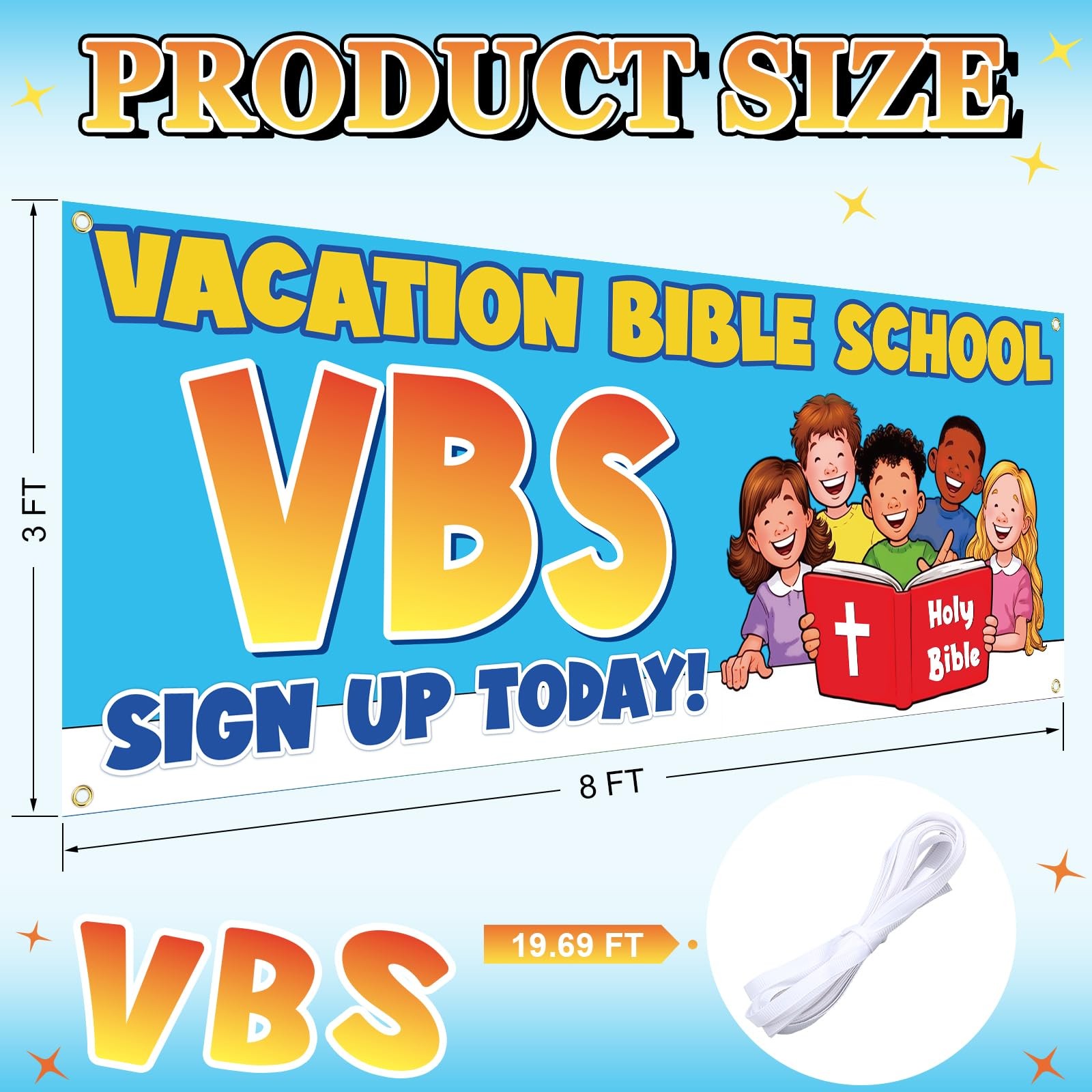 Hahafelt 5 Pcs Vacation Bible School Stand Decor Kit Swooper Feather Flag Pole