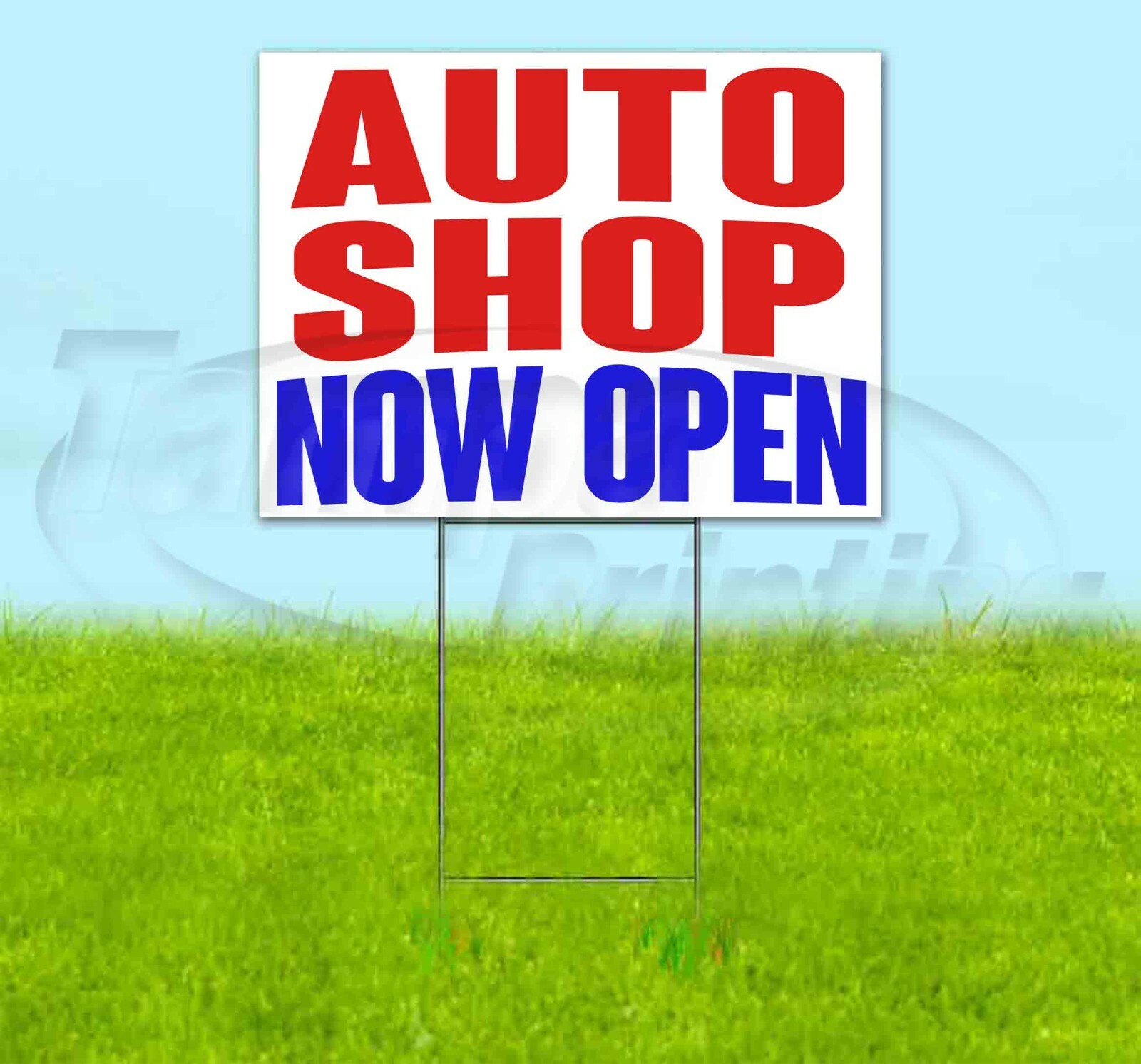 AUTO SHOP NOW OPEN 18×24 Yard Sign Corrugated Plastic Bandit Lawn Decoration