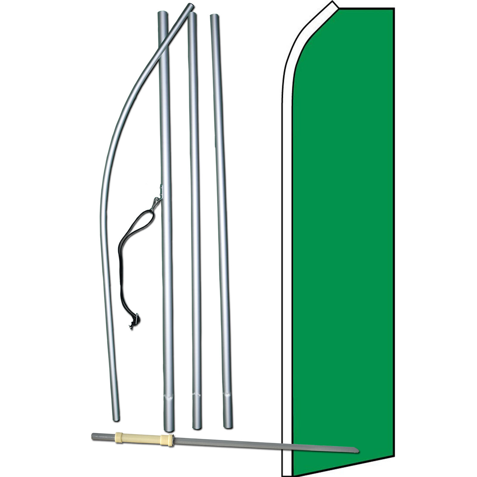 Solid Green Swooper Flag Kit