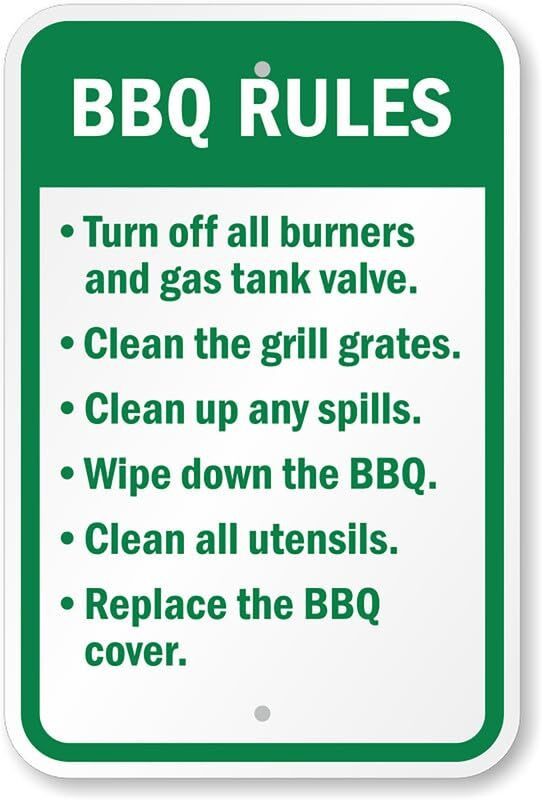 Aluminum BBQ Sign Weatherproof Metal Patio Decor Outdoor 8×12 Rules