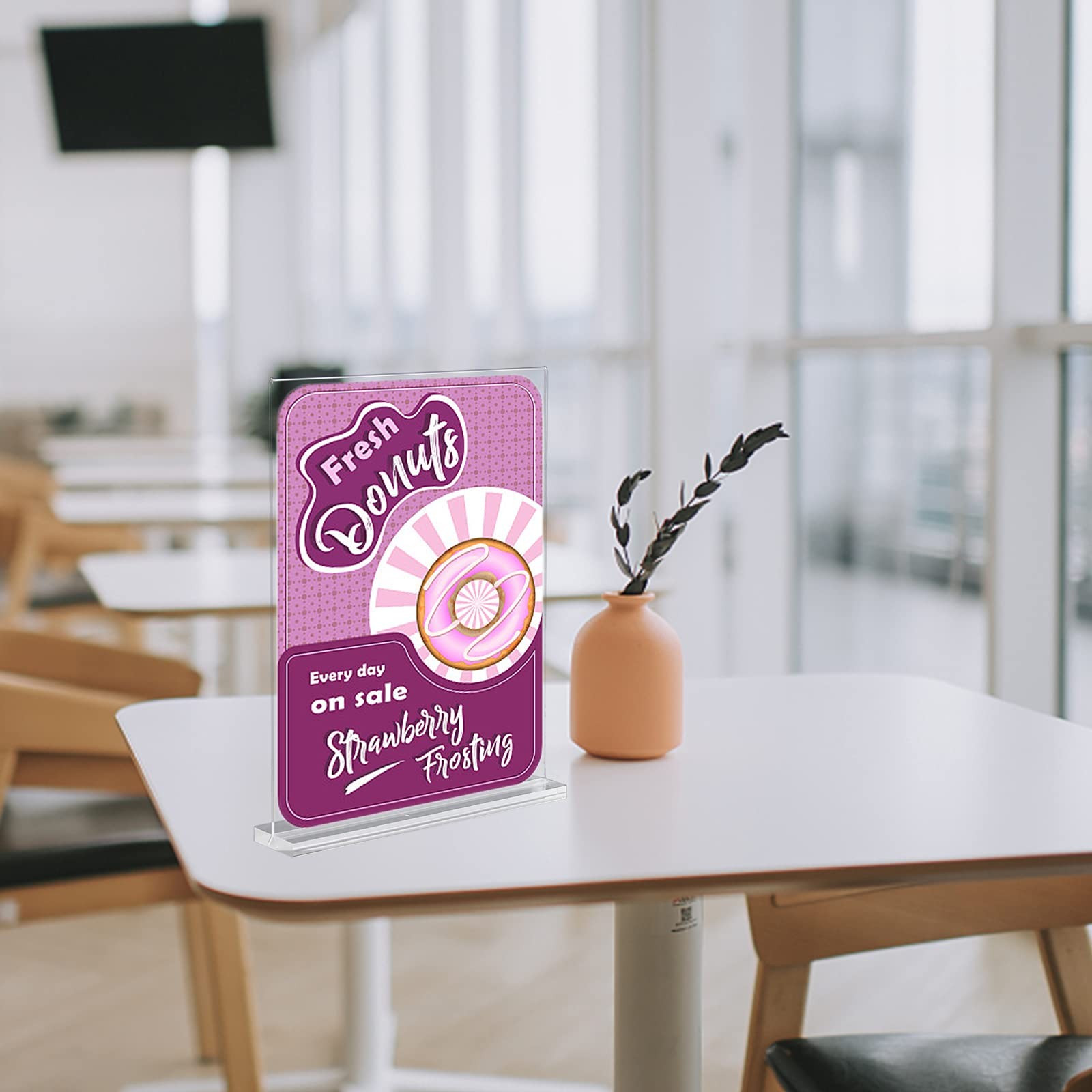 Lechay 3 Pack Acrylic Sign Holder, 8.5 x 11 inches Clear Table Menu clear