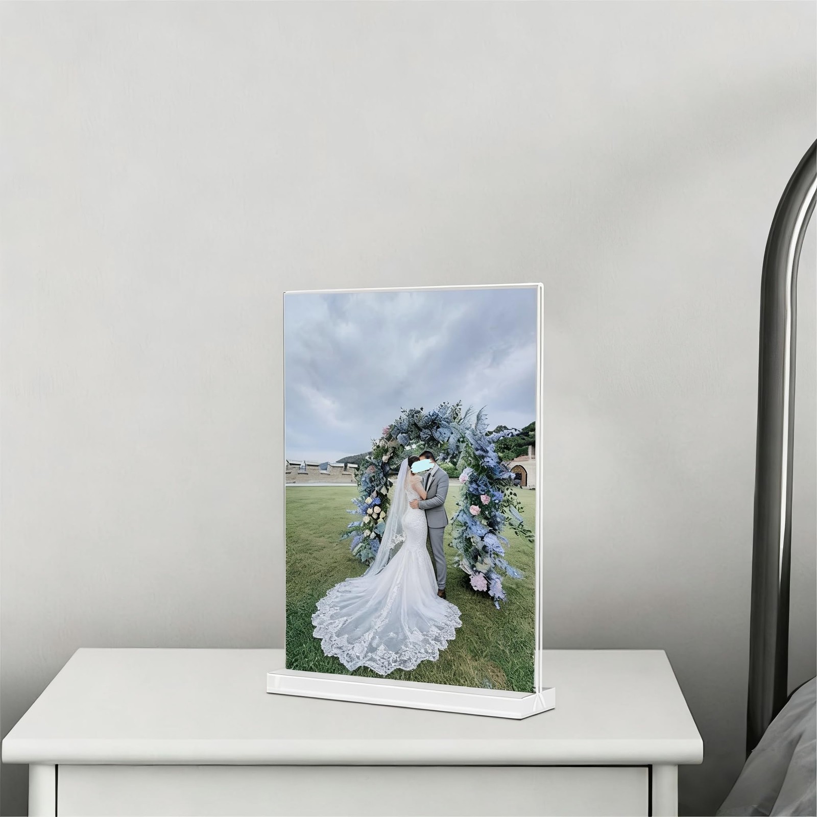 KOOLDE Acrylic Sign Holder 4×6 Inches 3 Pack T Shape Desktop 4 x 6, 3 pack