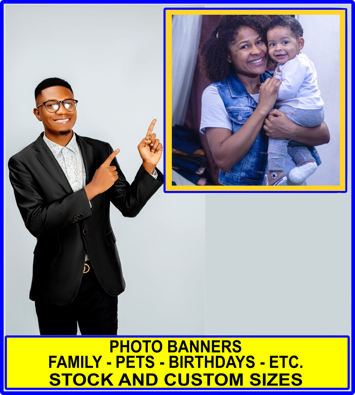 BIG PICTURE BANNERS – Your Favorite Pictures – Many Sizes-USA MADE-FAST DELIVERY