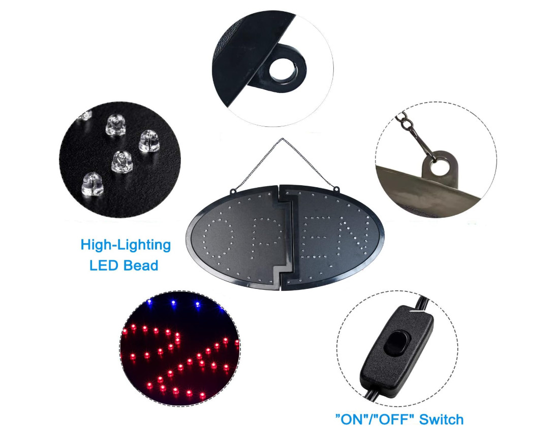 LED Open Sign, 19″x10″ Bright High Visibility Advertisement Board Electric Displ
