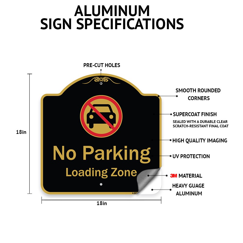 Designer Series – Parking Area with Left Arrow Heavy Gauge Aluminum