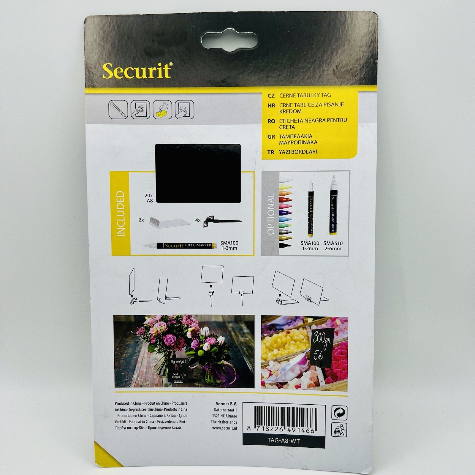 Black Chalkboard Price Cards Sets- Signs, Marker, Easel & Pick Sign Holders