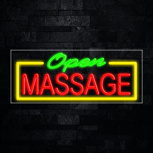Massage Open LED Neon Sign 30″L x 12″H #30574