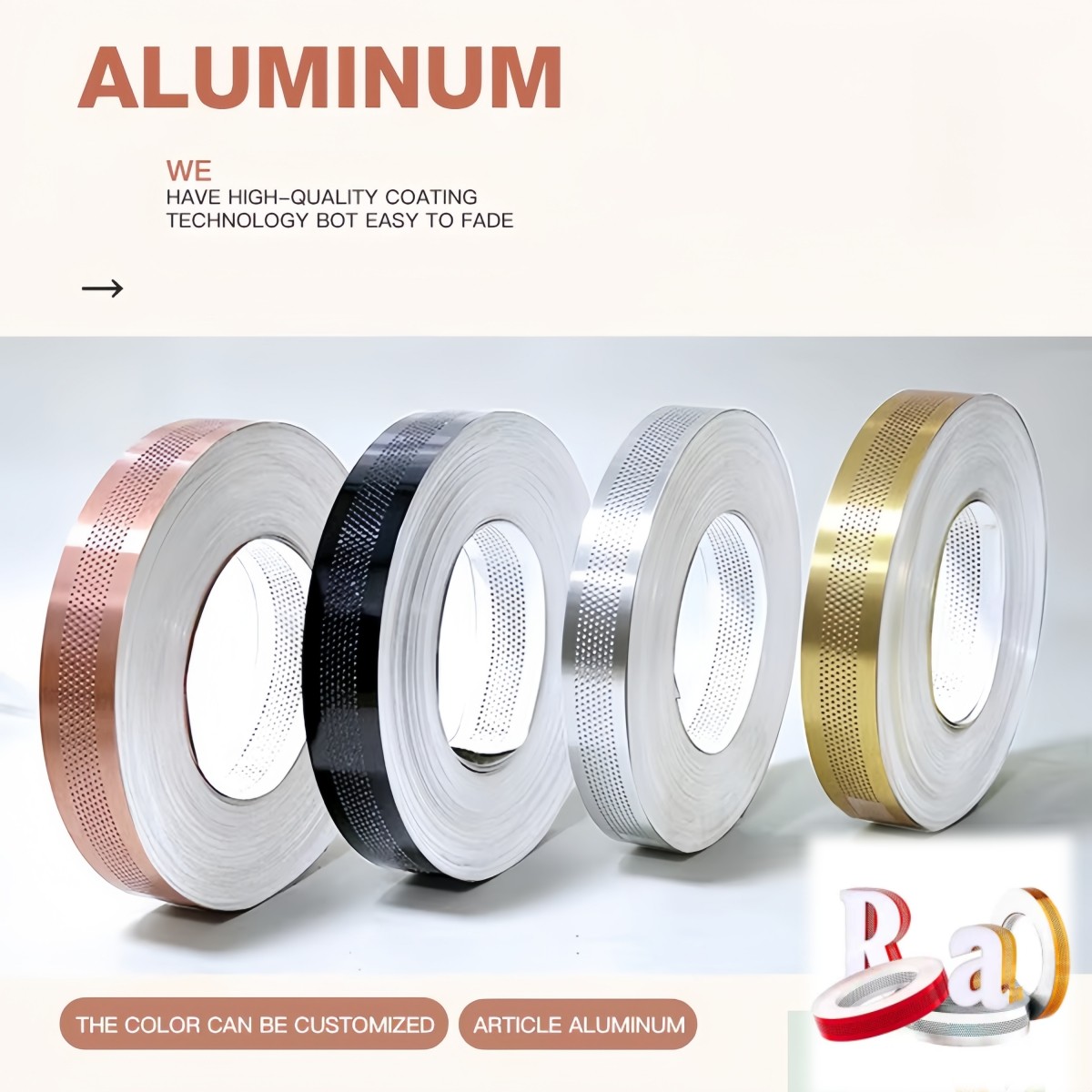 Aluminum Coil Material Strip Trim Cap for Perforated Sign Channel Letter Word