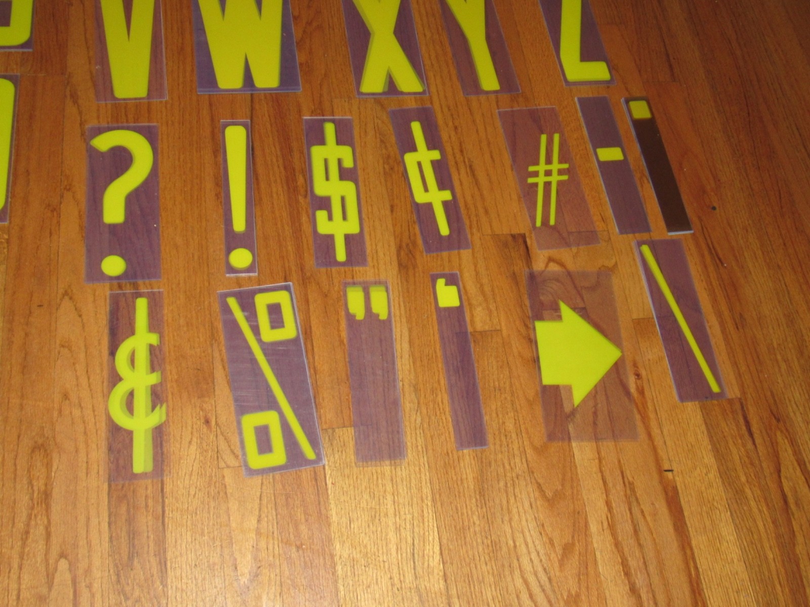 224 Vintage Plastic Marquee Outdoor Sign Symbols Letters Numbers 8″ On 9″ Board