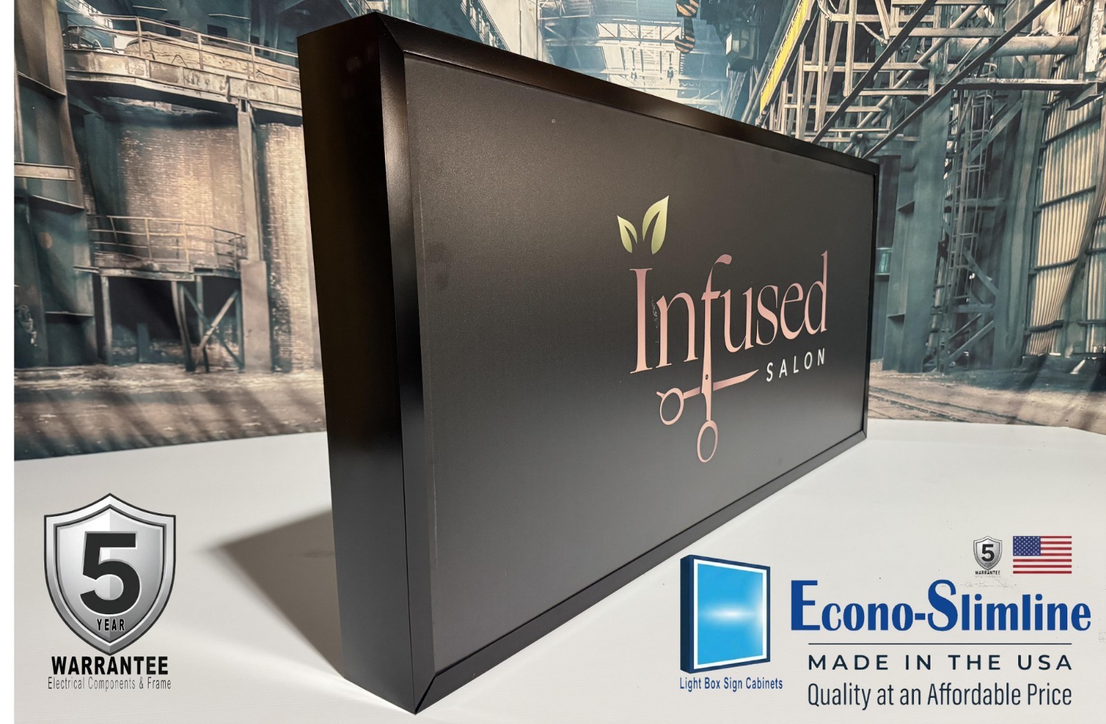 Outdoor Light Box Sign Cabinet Single Side Led Lighting Low Profile 2×8